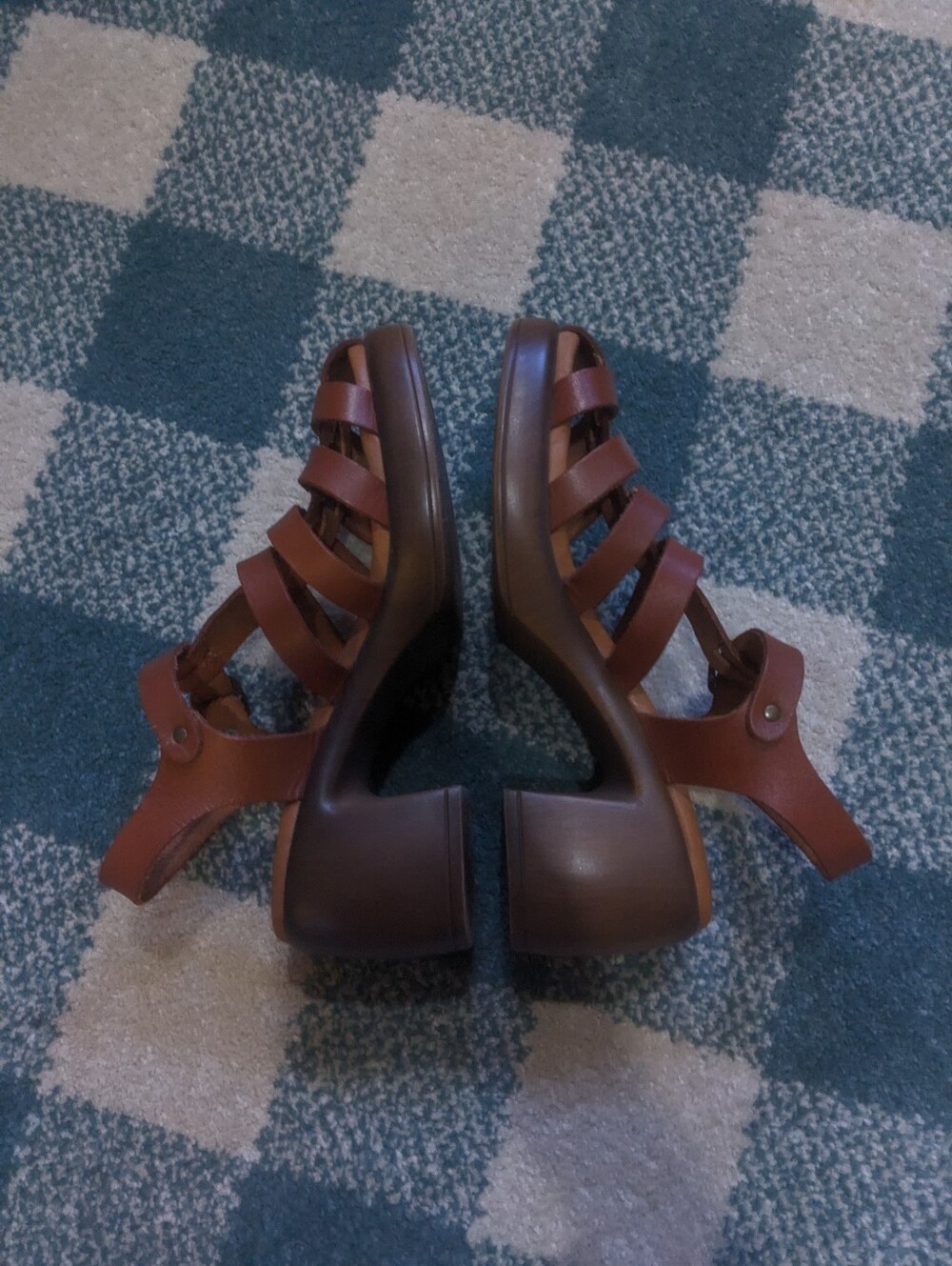 Bertuchi Made In Spain Genuine Leather Block Heel Fisherman Sandals Size 7.5 - Picture 9 of 9